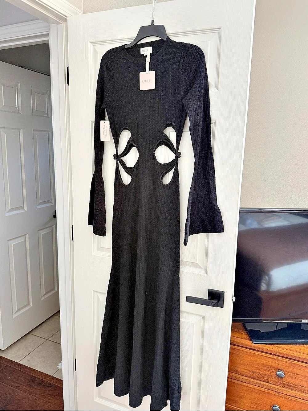 SAULEE Destiny Dress Black Maxi Dress US 4 NWT - Picture 1 of 7